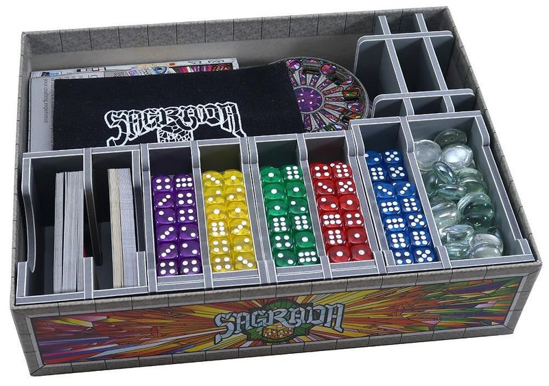 sagrada card sleeves Organizer - Game Box Insert Comes with 100 Standard size card sleeves for trading cards measuring up to 63x88 mms (2 x3 ) Sagrada Board Game Accessories